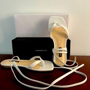 Nine West White Strappy Sandals